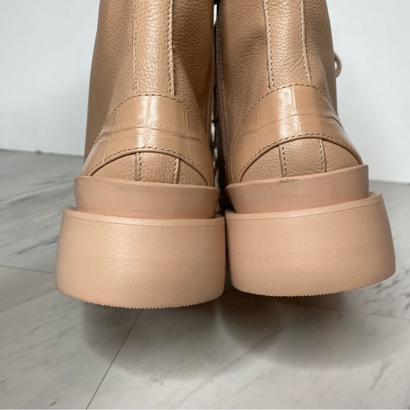 Vince Camuto Korigan Pink Tan Leather Lace Up Lug Sole Boot 9 1/2 M - Picture 4 of 15